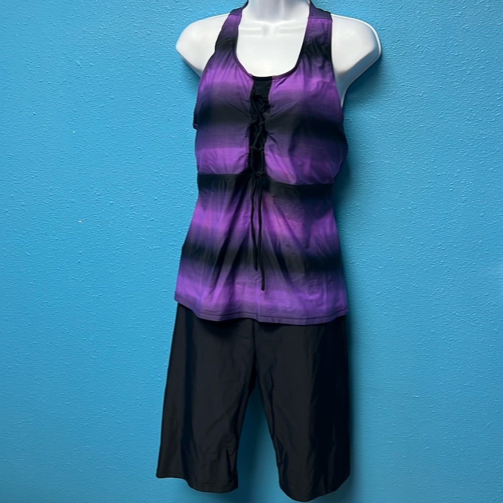 WOMENS XL RACER TANKINI SHORTS SWIMSUIT